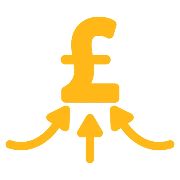 Pfund Finanzakkumulator flache Vektor Symbol Symbol — Stockvektor