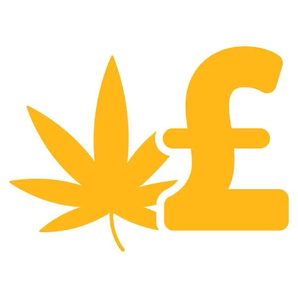 Cannabis Pfund Geschäft flache Vektor Symbol Symbol — Stockvektor