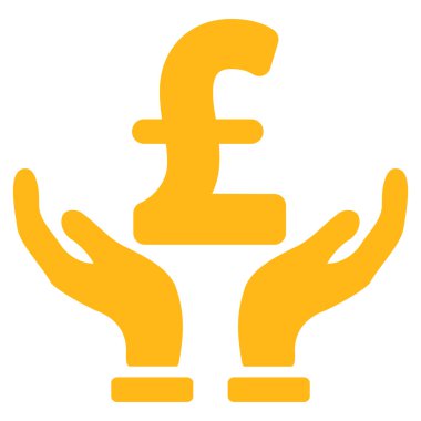 Lirası sigorta eller düz vektör simgesi simgesini