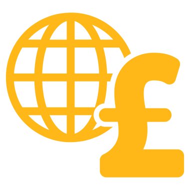 Küresel Lirası ekonomi düz vektör simgesi simgesi