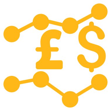 Lirası ve Doları eğilimleri düz vektör simgesi simgesi