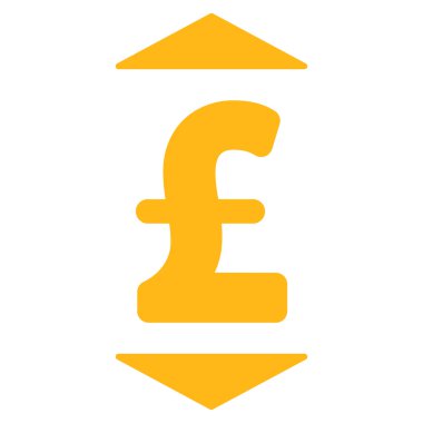 Pound yukarı aşağı düz vektör simgesi simgesi