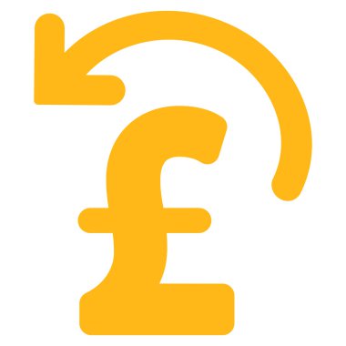 Pound ödeme düz vektör simgesi simgesi geri al