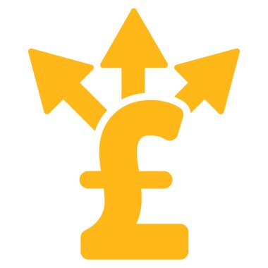 Split Pound ödeme düz vektör simgesi simgesi