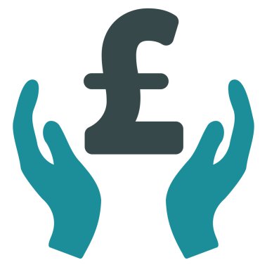 Lirası bakım eller düz vektör simgesi simgesini