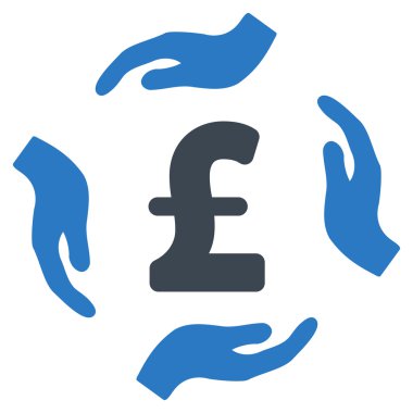 Lirası bakım eller düz vektör simgesi simgesini