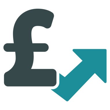 Lirası büyüme düz vektör simgesi simgesi