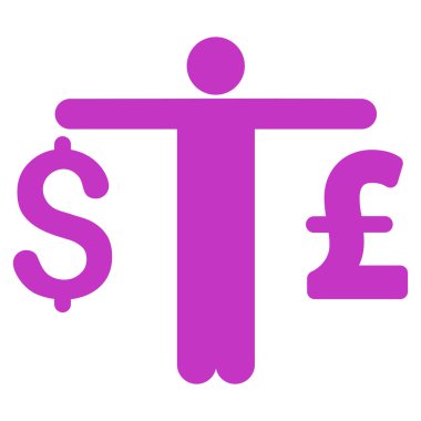 Kişi karşılaştırmak Doları Lirası düz vektör simgesi simgesi