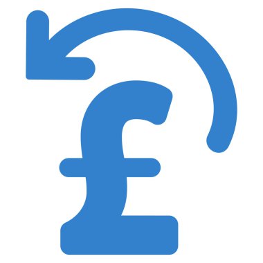 Pound ödeme düz vektör simgesi simgesi geri al