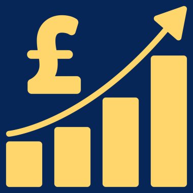 Lirası mali çubuk grafik düz vektör simgesi simgesi