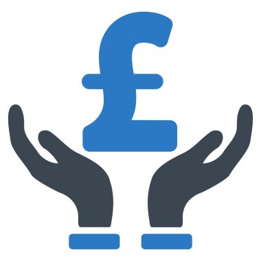 Lirası sigorta eller düz vektör simgesi simgesini