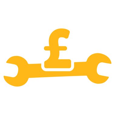 Düz vektör simgesi simgesi hizmet Lirası maliyet