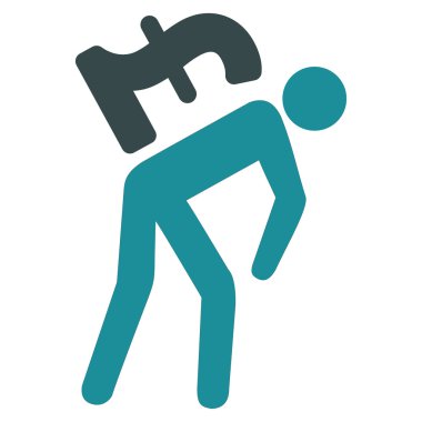 Lirası para kurye düz vektör simgesi simgesi