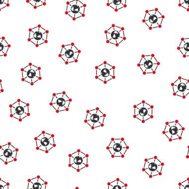Worldwide Internet Nodes Flat Vector Seamless Pattern