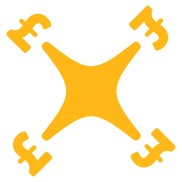 Pound Business Drone Flat Vector Icon Symbol — Wektor stockowy