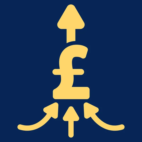 Vereinigen Pfund Zahlungen flache Vektor Symbol Symbol — Stockvektor