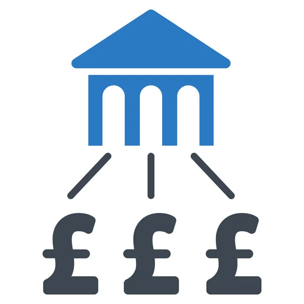 Simbol Ikon Flat Vektor Struktur Bank Pound - Stok Vektor