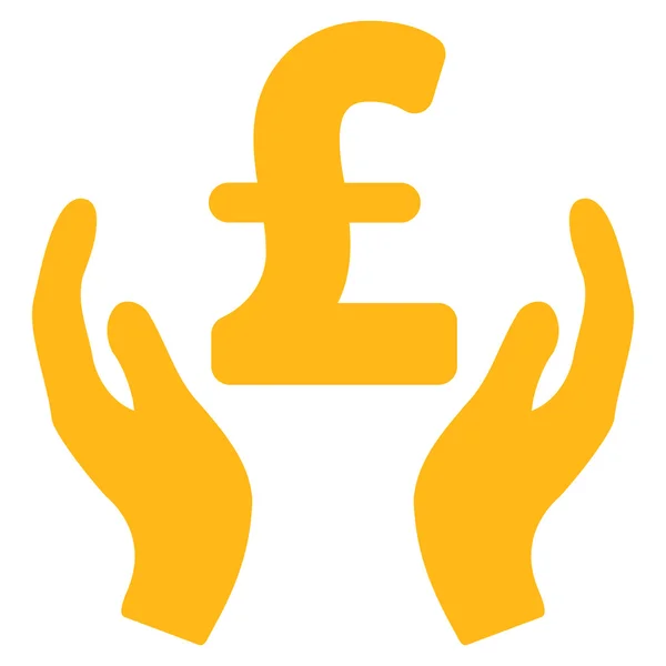 Pound Care Hands Flat Vector Icon Symbol — Stock Vector