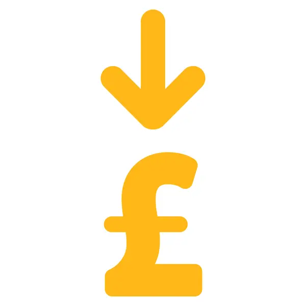 Pound Income Flat Vector Icon Symbol — Stock Vector