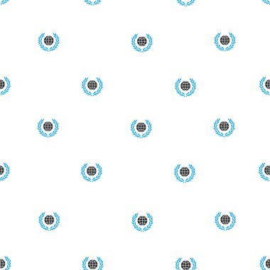 Global Amblem Düz Vektör Dikişsiz Desen