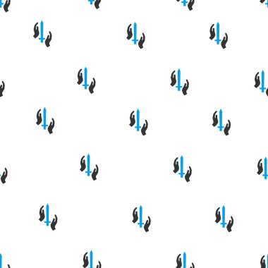 Kılıç Düz Vektör Dikişsiz Desen ile Eller