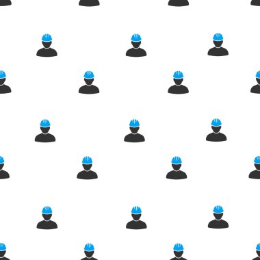 Worker Person Flat Vector Seamless Pattern