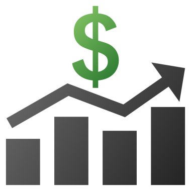 Satış grafiği degrade vektör simgesi