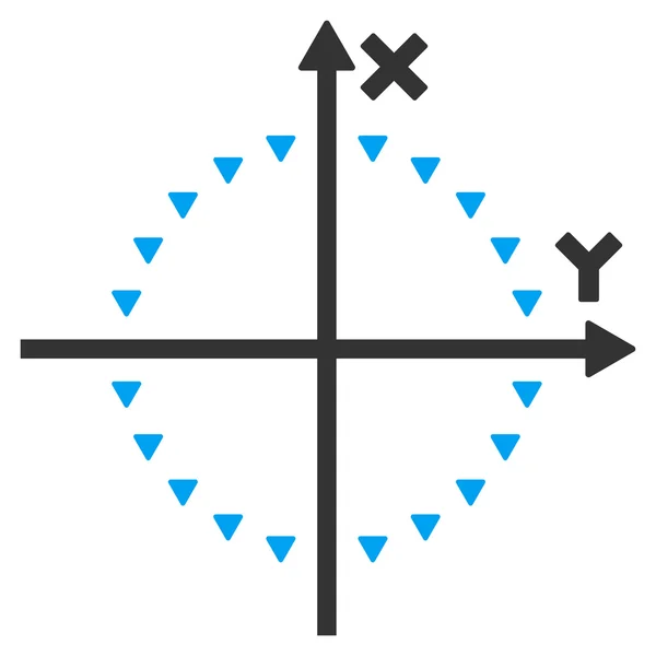 Gepunkteter Kreis zeichnet flaches Raster-Symbol — Stockfoto