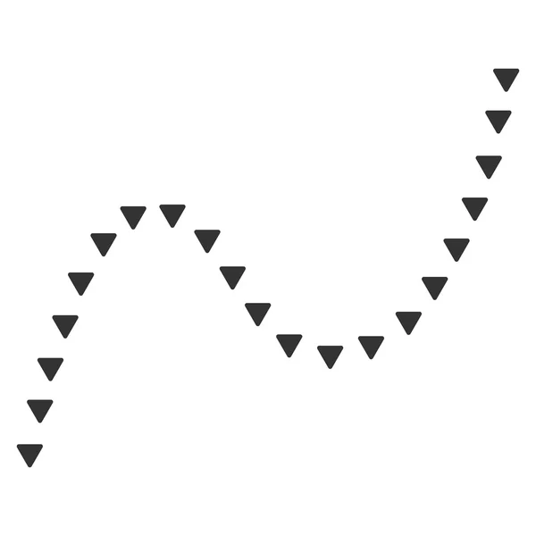 点線の曲線フラットなラスター シンボル — ストック写真