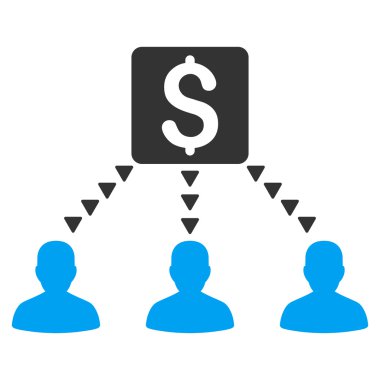 Para alıcı düz vektör simgesi