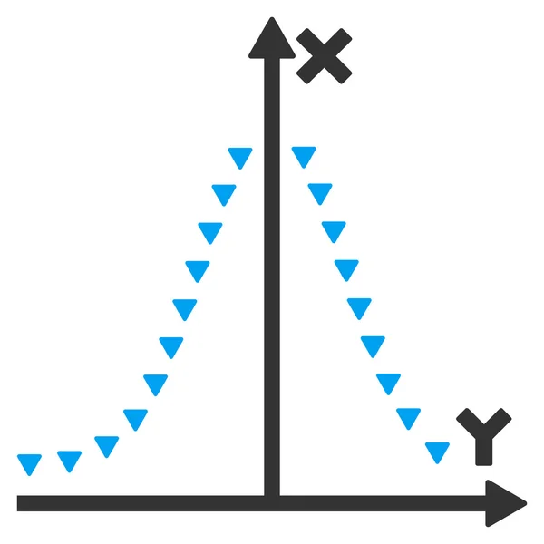 Kropkowane Gaussa Działka płaska wektor Symbol — Wektor stockowy