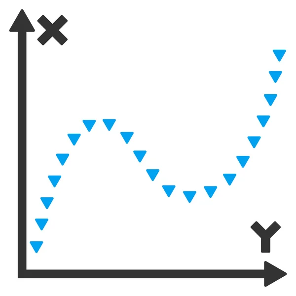 Noktalı işlevi grafik düz vektör simgesi — Stok Vektör