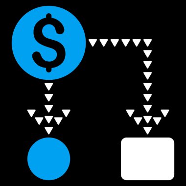 Nakit akışı düzeni düz vektör simgesi