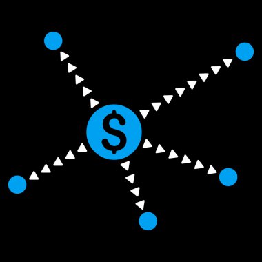 Noktalı finansal bağlantılar düz vektör simgesi