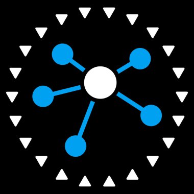 Noktalı bağlantı diyagramı düz vektör simgesi