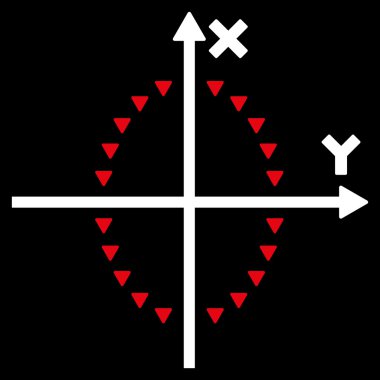 Noktalı elips çizim düz vektör simgesi