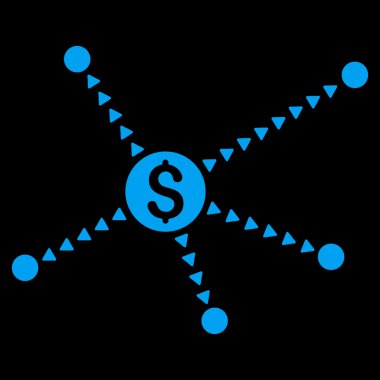 Noktalı finansal bağlantılar düz vektör simgesi