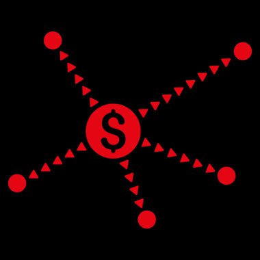 Noktalı finansal bağlantılar düz vektör simgesi