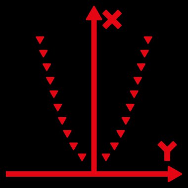 Noktalı parabol arsa düz vektör simgesi