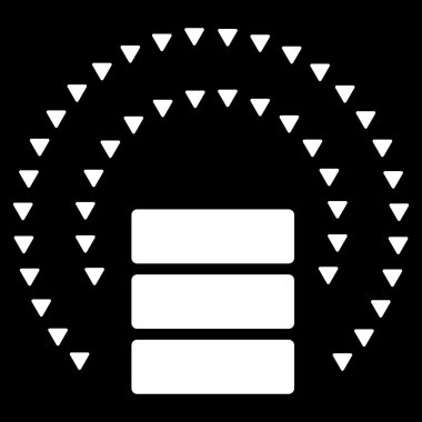 Veritabanı küre kalkan düz vektör simgesi
