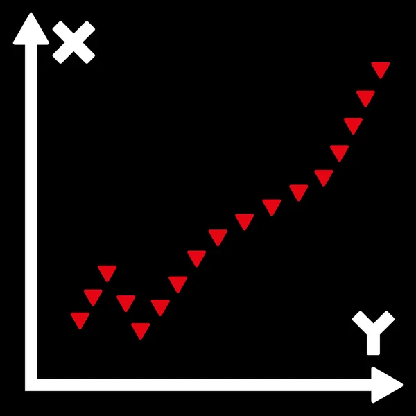 Parcelle de fonction pointillée Symbole vectoriel plat — Image vectorielle