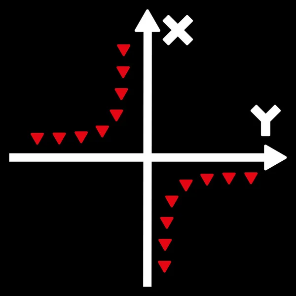 Símbolo de vector plano de parcela de hipérbola punteada — Vector de stock
