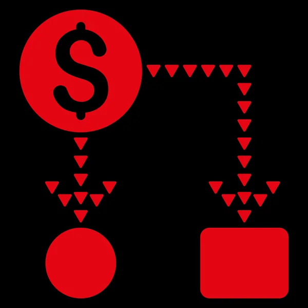 Simbolo vettoriale piatto di schema di Cashflow — Vettoriale Stock