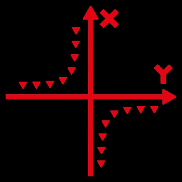 Simbolo vettoriale piatto punteggiato Hyperbola Trama — Vettoriale Stock
