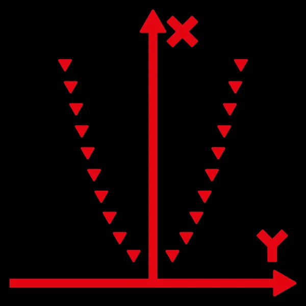 Parabola pontilhada Plot Símbolo vetorial plano — Vetor de Stock