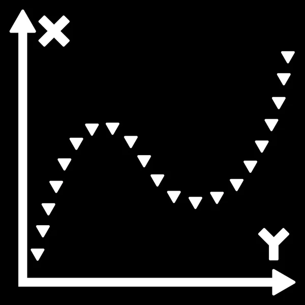 Graphique de fonction pointillé Symbole vectoriel plat — Image vectorielle