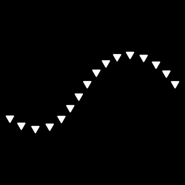 Gepunktete Funktionslinie flaches Vektorsymbol — Stockvektor