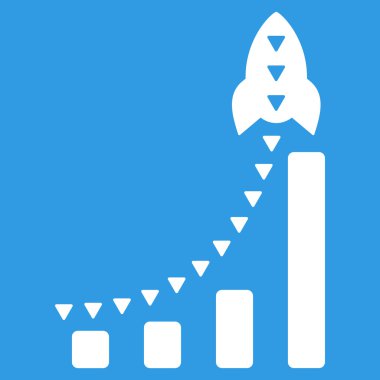 Roket iş Bar grafik düz vektör simgesi