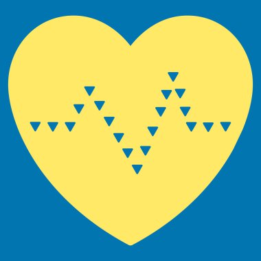 Noktalı kalp nabız düz vektör simgesi