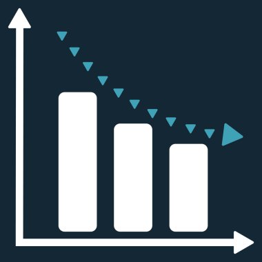 Noktalı negatif eğilim düz vektör simgesi